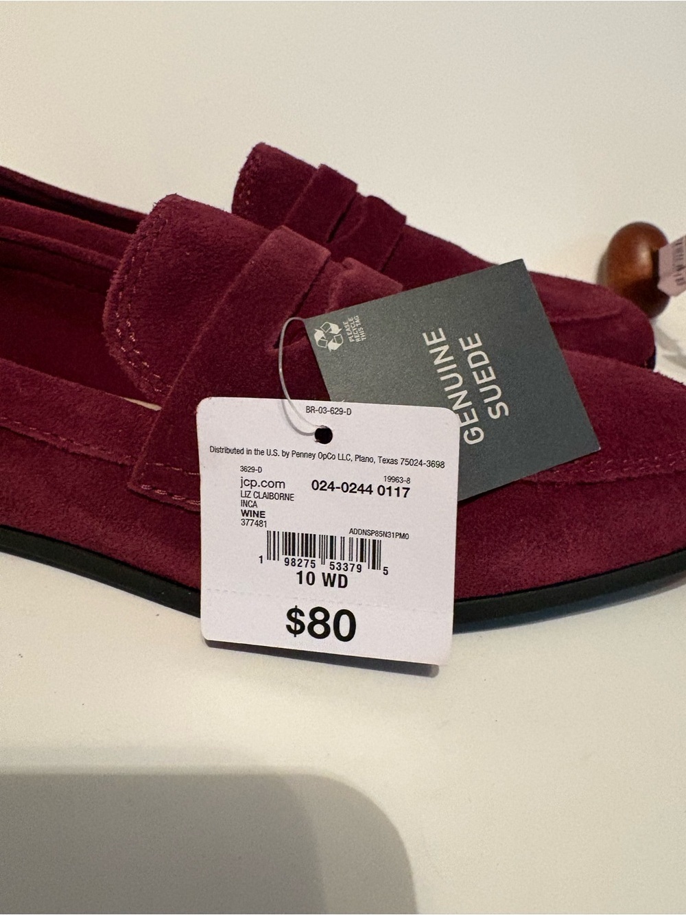 Liz Claiborne Wine Suede Penny Loafers - Women's - Picture 7 of 7